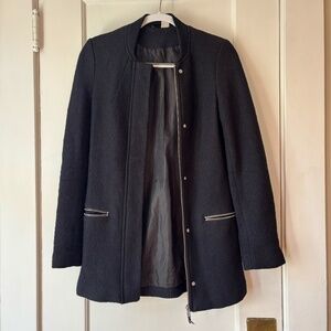 H&M Navy Blue Boucle Coat